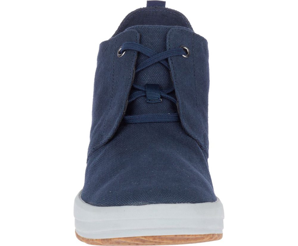 Merrell Sneakers Herre - Gridway Mid Lærred - Mørkeblå - PYC126758